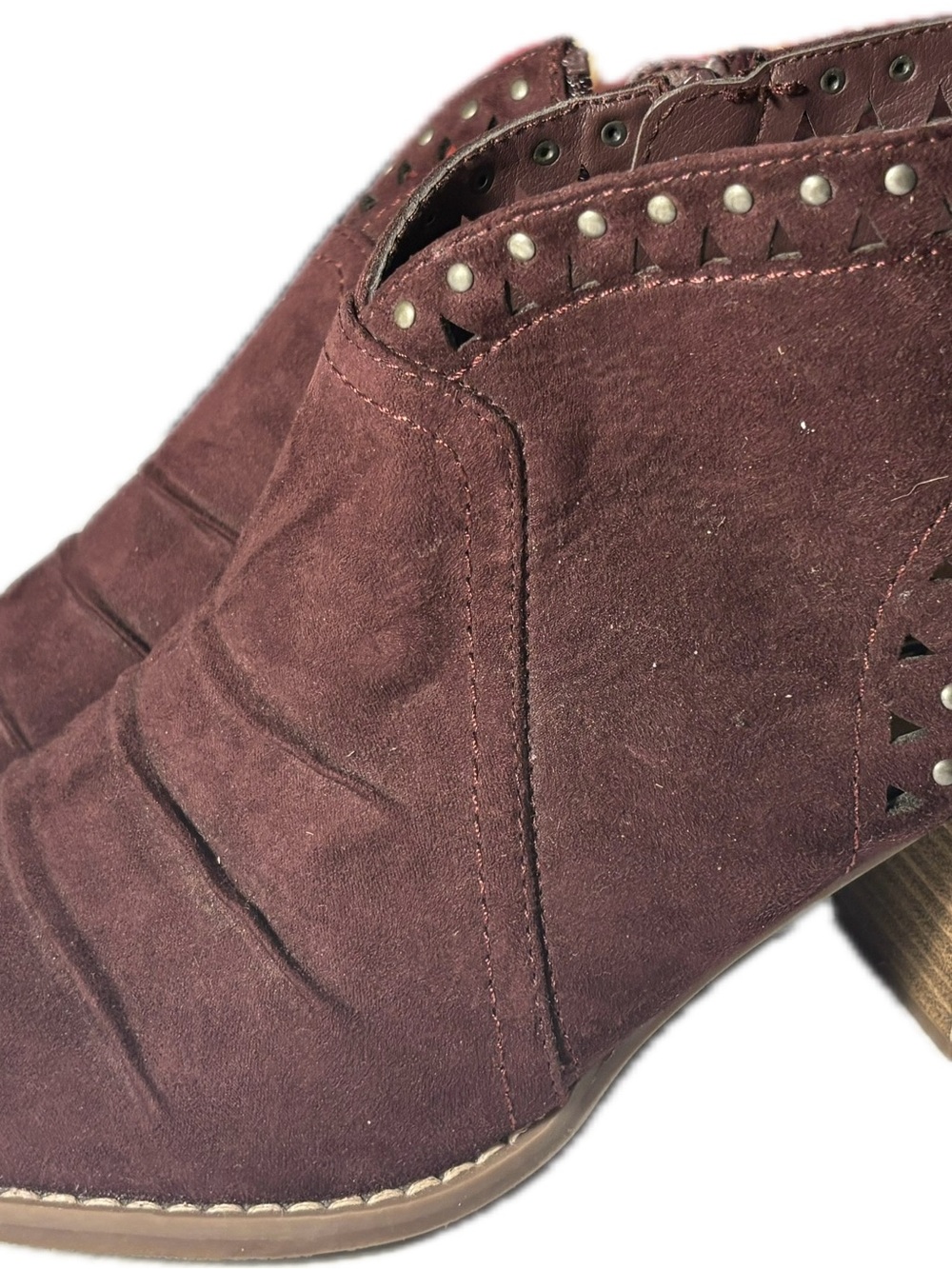 Sonoma Tempera Peep Toe Ankle Booties Women’s Size 9 Burgundy